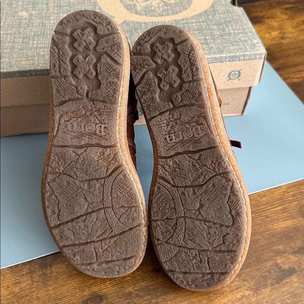 Born Women’s Tarkiln Brown Glazed Ginger Leather Ankle Boots - Picture 3 of 4